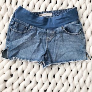 ASOS maternity Midrise raw hem Jean shorts